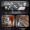 For iPhone 16 Pro Max Case Magnetic Rotating Kickstand PC+TPU Phone Cover with Detachable Camera Lens Film
