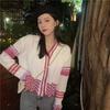 Retro Style Short Sweater Jacket for Women's New Loose Fit Outerwear Design Niche Knit Cardigan