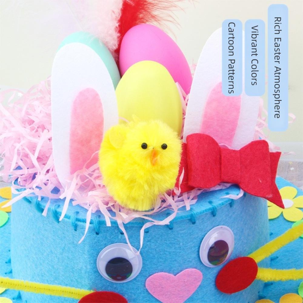 Handmade Decorations Easter Hats Colorful Eggs Bunny Chick Cartoon Cap DIY Craft Kit  Easter Party