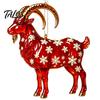 Decorative Ornaments for Office Goat Christmas Car Hanging Ornament, 2D Acrylic Pendant with Tree String, Cute Animal Decor Rearview Mirror,
