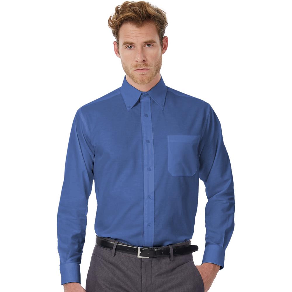 B&C Mens Oxford Long Sleeve Shirt / Mens Shirts