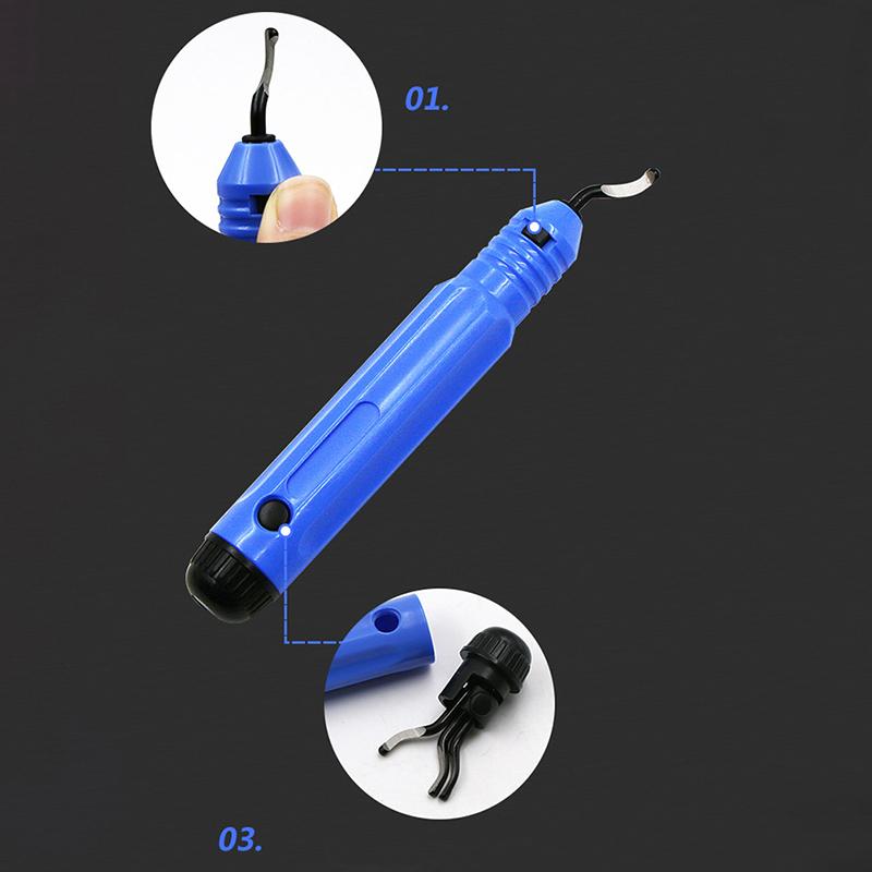 1 Set Fixed Handle Plastic Burr Pocket Knife Scraper+10Pc  Blades Trimming Neaten Deburring Head Cutter 3D Tools
