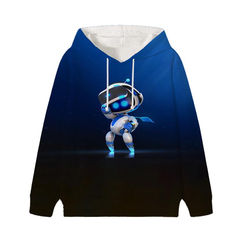 Astro Bot Hoodies Baby Unisex Cartoon Print Long Sleeve Tops Astronaut Toddler Boys Girls Casual Sweatshirts Outfits
