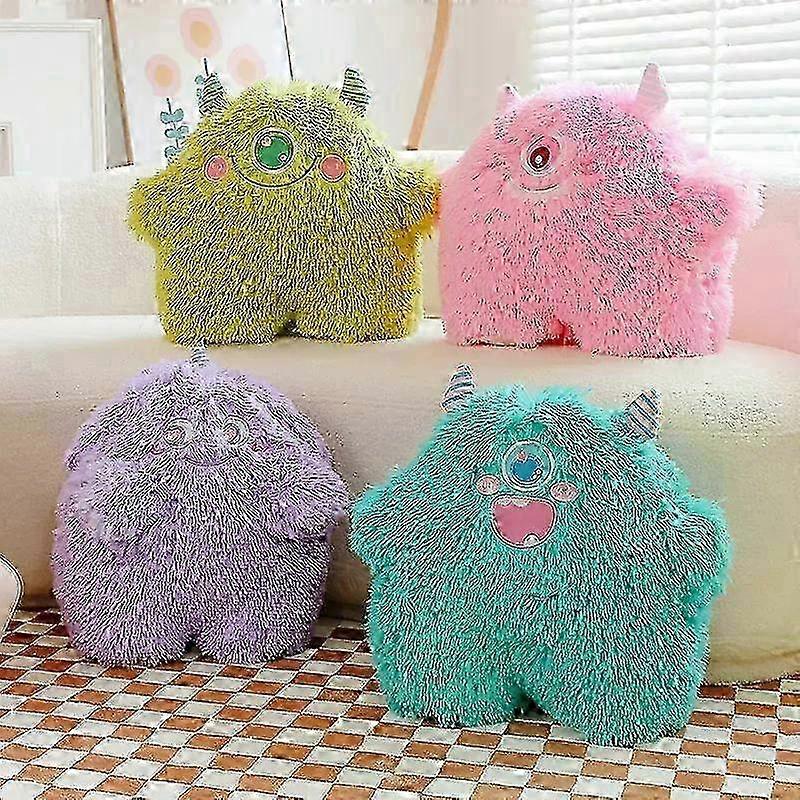 New Little Monster Plush Toy Cartoon Big Eye Monster Long Hair Doll Toy Birth Gift