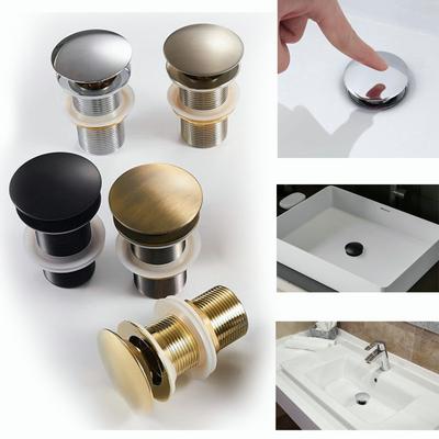 Bathroom Basin Brass Waste Sink Pop Up Push Button Click Clack Plug Slotted