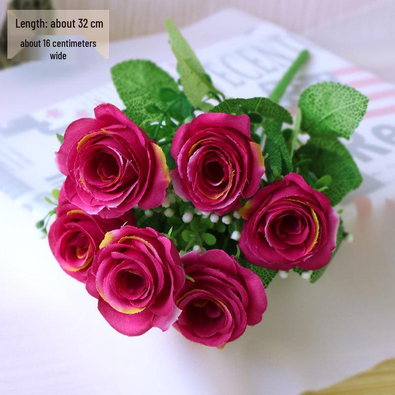 Silk Rose Flower Bouquet: Artificial Flowers for Dining, Bedroom, Living Room Decor and Creative Ornament Figurines.