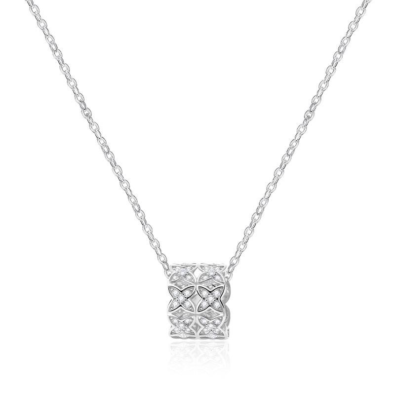 Collier Pendentif Zircon Élégant Double Rang pour Femmes - Cuivre, Design Simple & Exquis