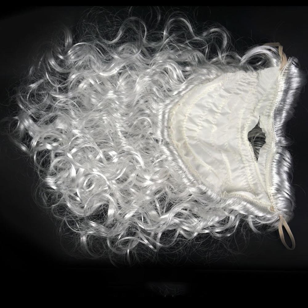 Christmas Halloween Santa Wig & Beard White Beard Wig Grandpa Costume Props  for Adults