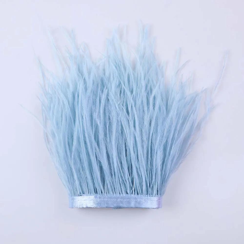 Feather53 Color Ostrich Feather Trim Ribbon 10-15cm 1M for Crafts Wedding Dresses Carnival Costume Home Decoration Sewing Accessories