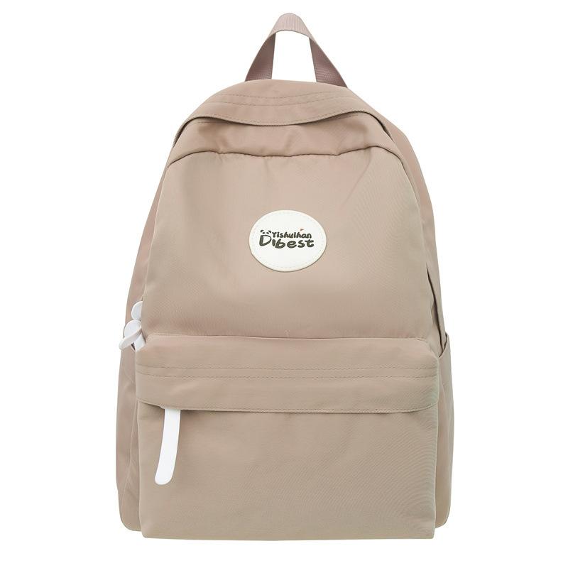 Women's Schoolbag Lightweight Backpack College Style High School Student Solid Color Backpack