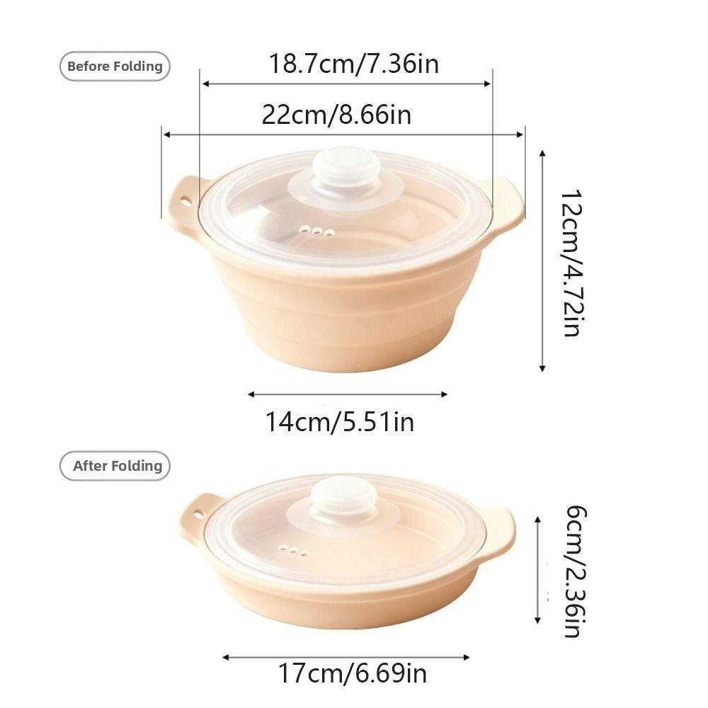 Food Grade Silicone Collapsible Steaming Pot Foldable Microwave Steamer Bowl Picnic