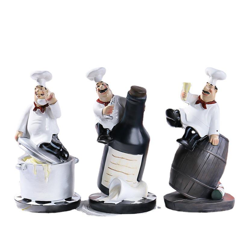 Rustic Country Chef Potato, Bread & Wine Table Ornaments