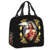 Custom Sacred Heart Of Jesus Lunch Bag Women Thermal Cooler Insulated Lunch Box for Kids School Children