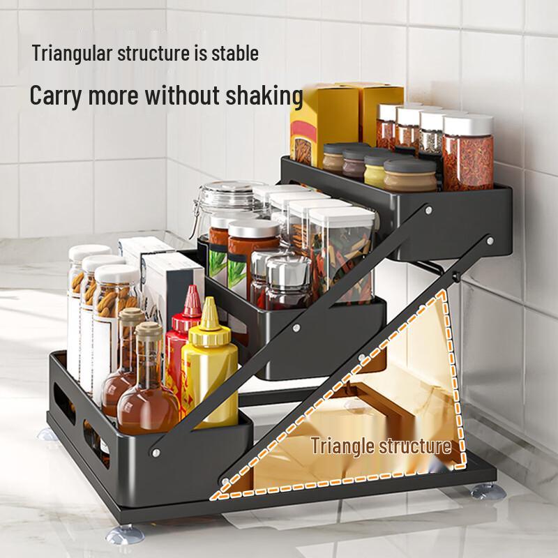 Adjustable 3-Tier Countertop Kitchen Spice Rack