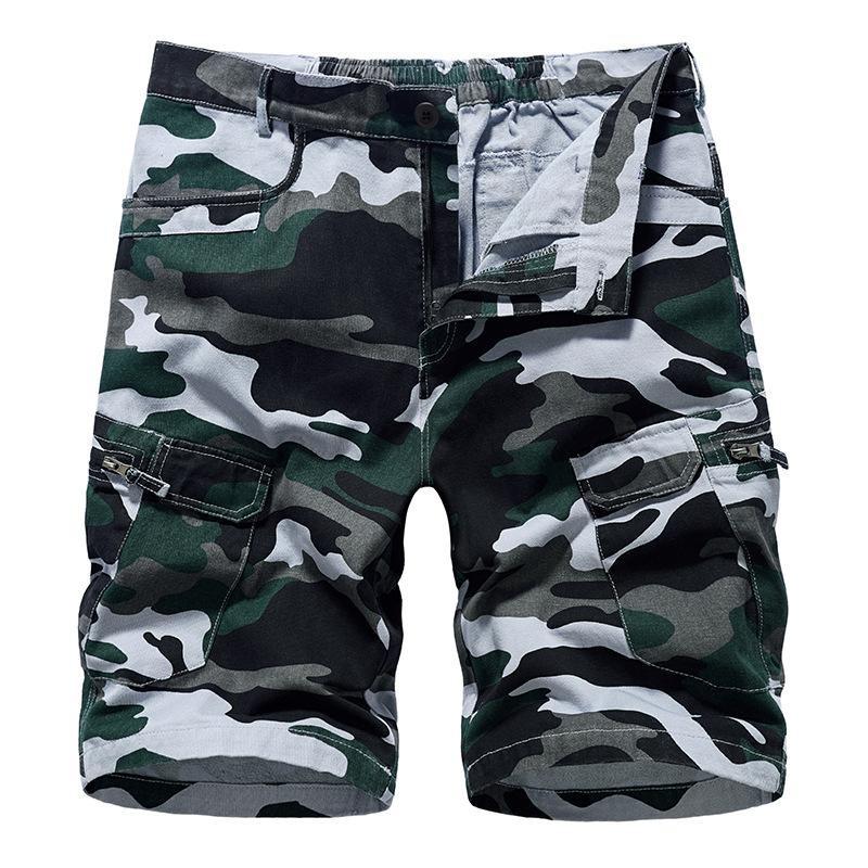 Men's Tooling Shorts European Size Camouflage Loose Large Size Casual Men's Five-point Pants