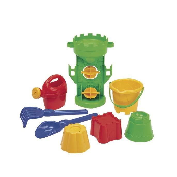 ECOIFFIER - Angeltisch - 4 Enten, Angel, Kescher, Rutsche und Kurbel in Seerosenform