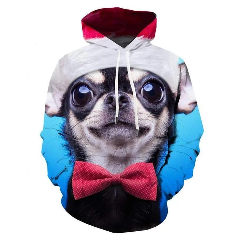 Christmas Cute Dog Hoodie For Men 3d Printed Animal Sweatshirt Harajuku Kids Hooded Tops Casual New Year Long Sleeves Hoodies