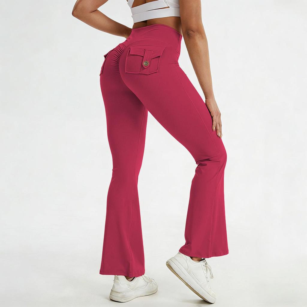 Zakvormige Micro Flare Yogabroek met Sneldrogend, Huidachtig Gevoel & Heup-Optillend Ontwerp - Fitness Sportbroek