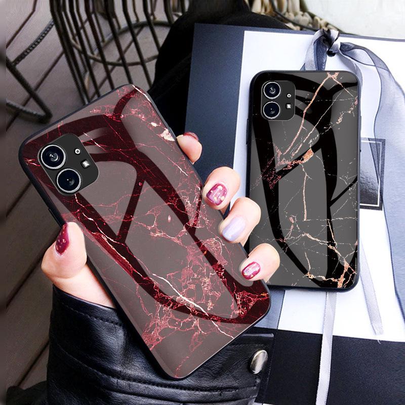 Nothing Phone Marble Glass Case – Soft Edge Protective Cover