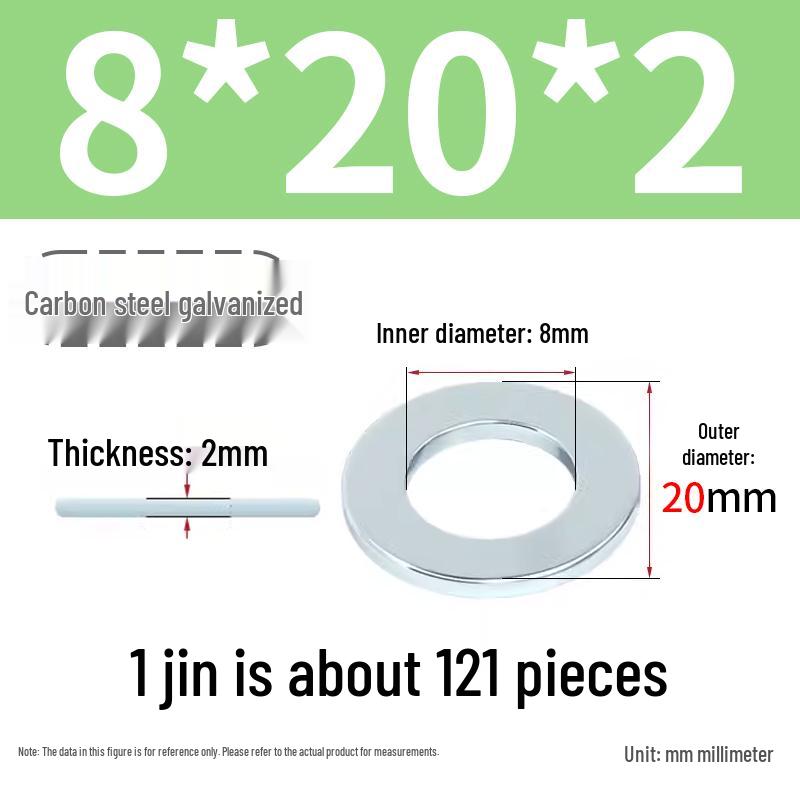Oversized Thickened Galvanized Iron Flat Washer M2M3456810-M6