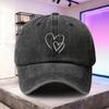 A Washed Cap a UnisexS Fashion Trend Item with a Heart Pattern an Essential Baseball Cap for Travel And a Stylish Item for Wome