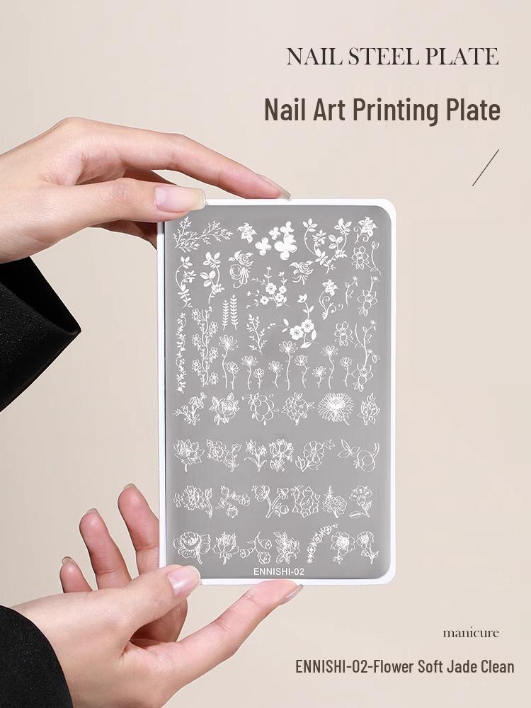 Nail Art Stamping Set: Transparent Silicone Stamper with Butterfly and Christmas Patterns