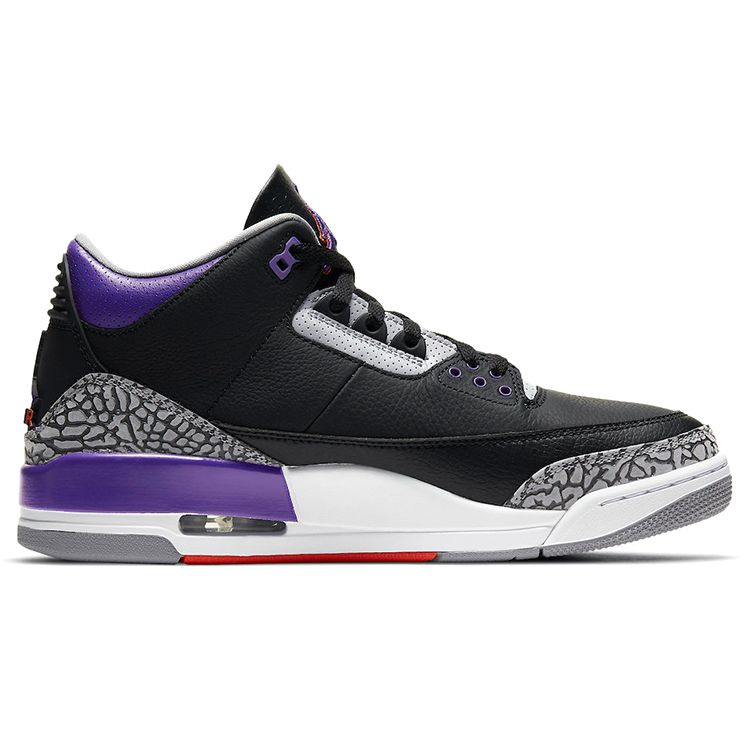 Air Jordan 3 Retro Court Purple Unisex Sneakers Black Cement-Grey White CT8532-050