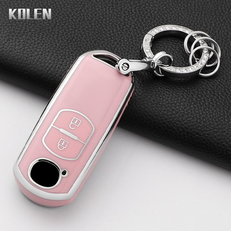 

Розкішний чохол-накладка для ключа-пульта автомобіля для Mazda 2 3 6 Atenza Axela Demio CX-5 CX5 CX-3 CX7 CX-9 2 3 4 кнопки брелок захищений брелок