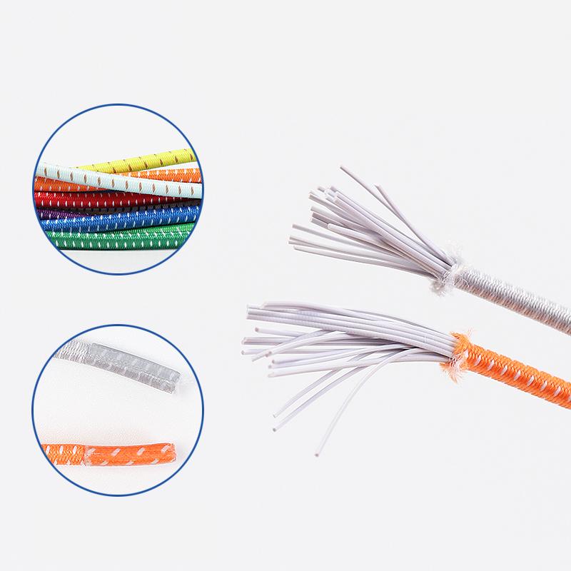 New1 Pair No Tie Shoelaces 1 Second Fast Round Plastic Lock Elastic Shoelace Suitable for All Sports Shoes Accessories Lazy Lace