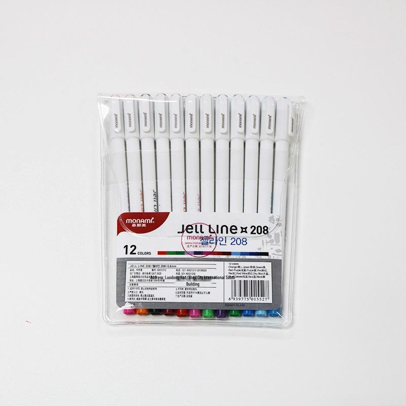 Pixuri cu Gel Colorate Munami Monami 0.4mm pentru Luarea Notițelor - 12 Culori, Vârf Fin