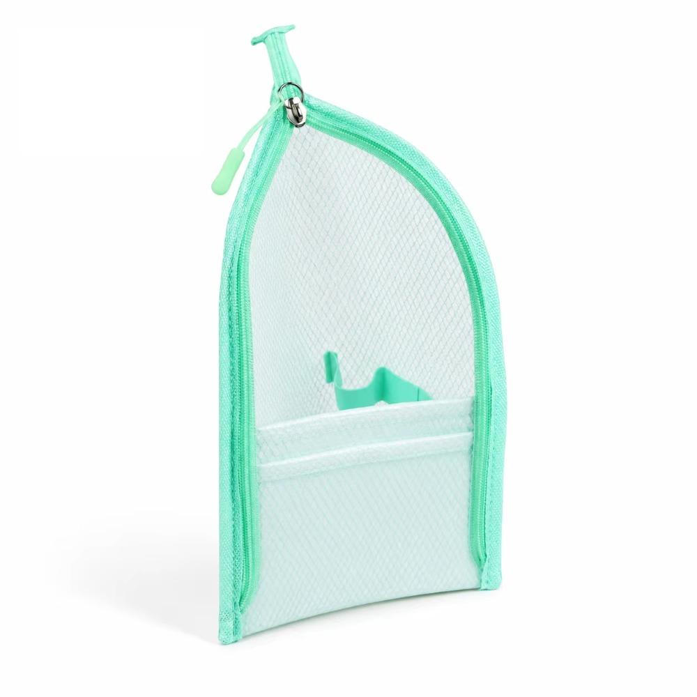 Waterproof EVA Mesh Toiletry Bag Clear Mesh Vertical Toothbrush Holders Travel