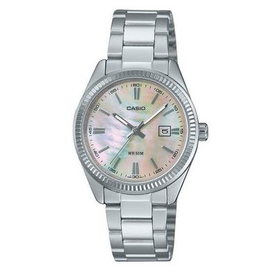 Repasované Casio Standardní Analogové Nerezová Ocel Perleťový Ciferník Quartz LTP-1302DS-4AV Dámské Hodinky