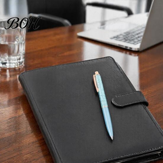 Shining Pearl Diamond Pen 5PCS Metal Ballpoint Pens, with Sparkling Rhinestone Decor, Professional Stationery Smooth Press Mechanism Writing Pen, for