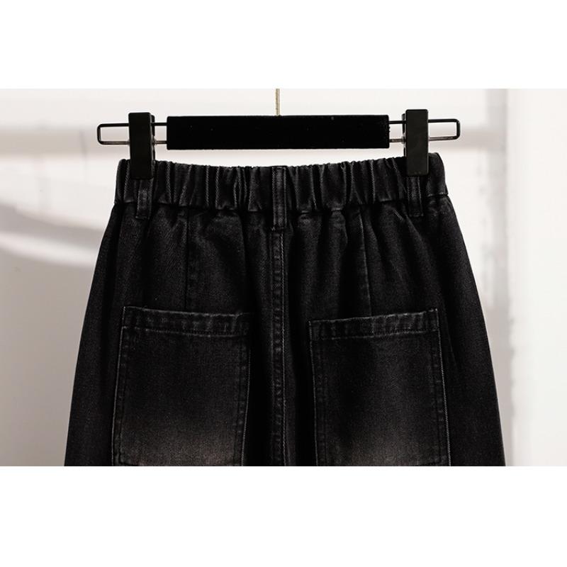 Dimanaf 2025 Podzimní dámské džíny plus size Kalhoty se širokými nohavicemi Denim Dámské Elastické Základní S vysokým pasem Nadměrná velikost Módní Nové kalhoty 5XL