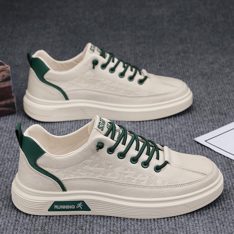 Herrenschuhe Frühling Ein-Pedal Sport- und Freizeitschuhe Business Herren kleine weiße Lederschuhe schwarz wasserdicht Arbeit Tide-Schuhe