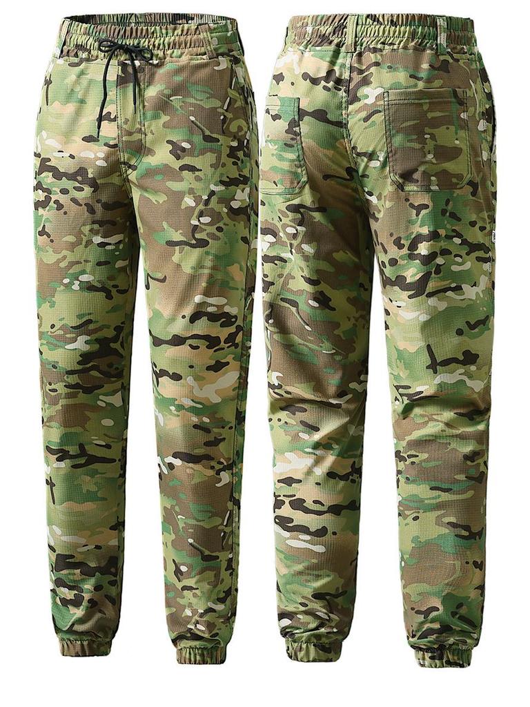 Summer Quick-Dry T-Shirt & Durable Work Pants Set for Outdoor Military Training or Security