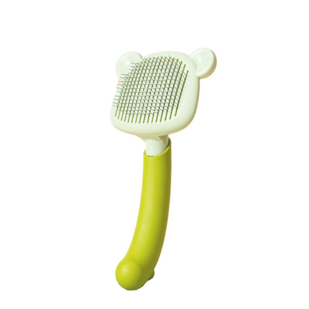 

Тихая щетка для удаления шерсти кошек, удаление шерсти одной кнопкой, расческа для чистки и массажа питомцев, щенок зелёный