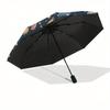 Space Exploration, Astronaut Pets Theme 8 Bone Hand Automatic Folding Umbrella, Compact and Portable Design, A Perfect Gift for Birthday, Ch