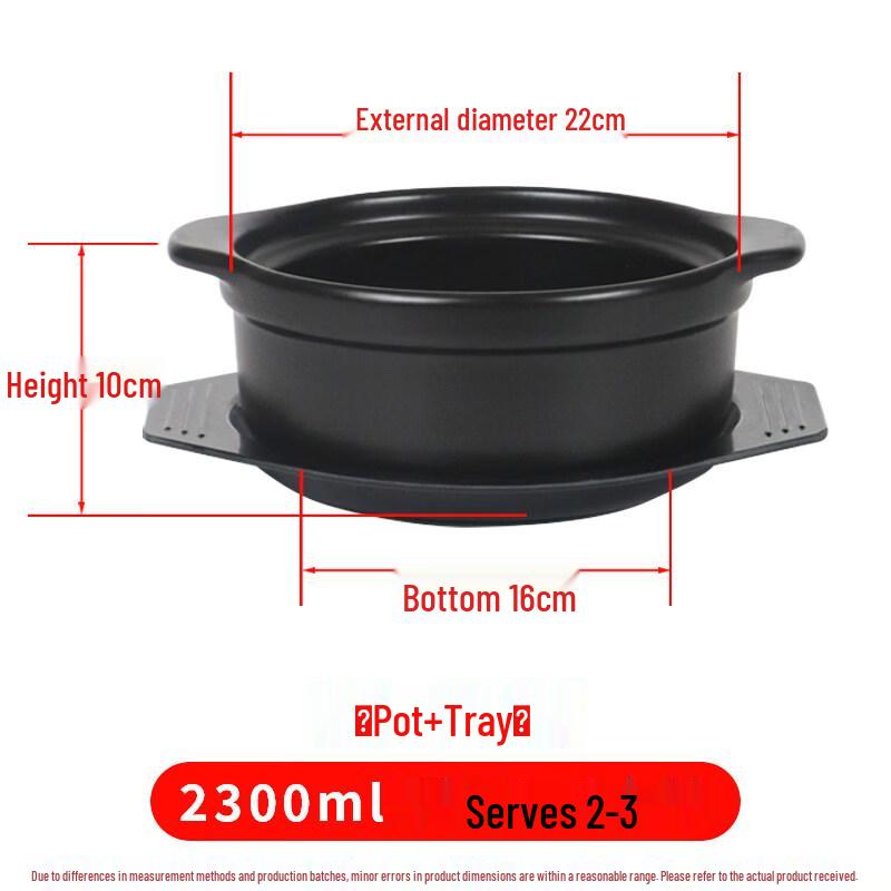 2300ml Commercial Clay Pot with Tray