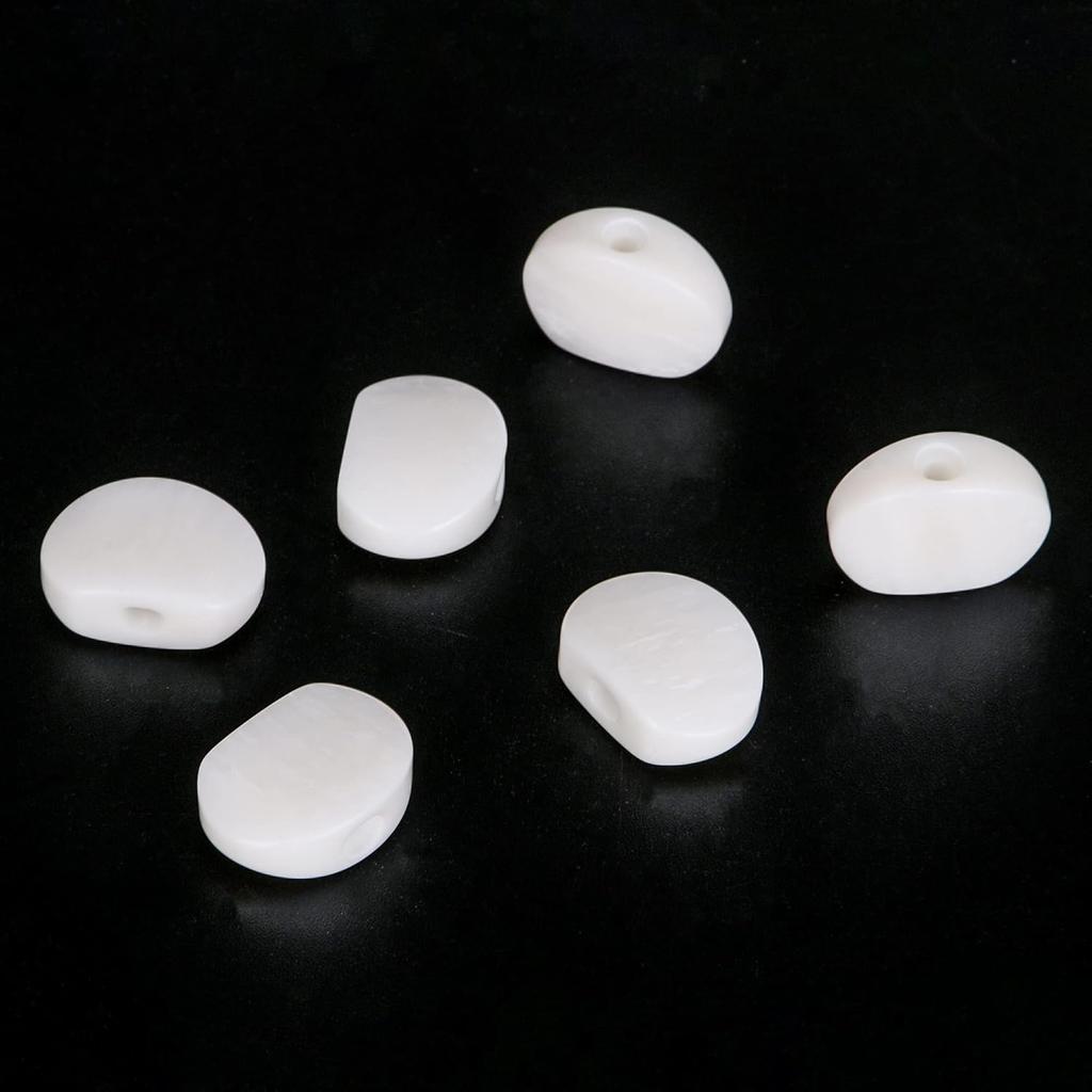 6Pcs White Guitar Tuner Acrylic Ukulele Oval Tuning Key Buttons Replacement