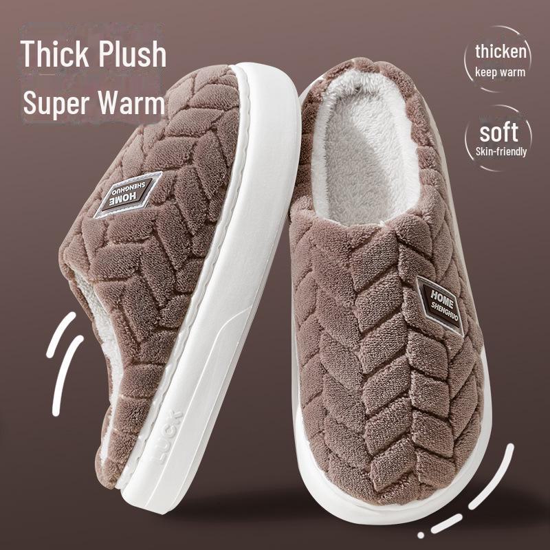 2024 Kuschelige Baumwoll-Velours-Hausschuhe: Warmer Indoor-Pelz für Männer & Frauen