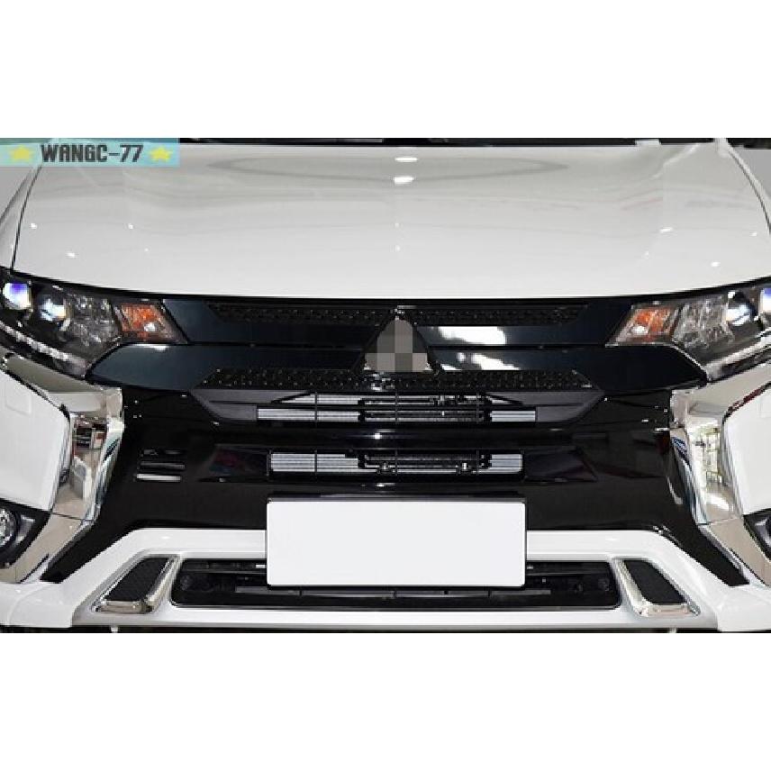 Bright BlackFront Center Mesh Grille Grill Strip Sticker For Outlander 2016-