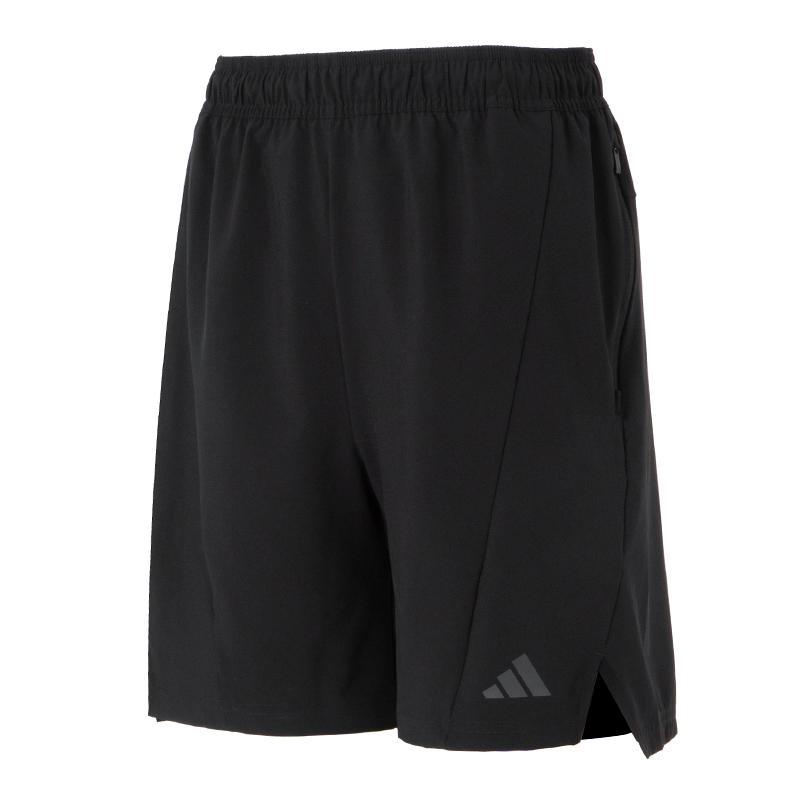 Adidas Designed For Training Workout Shorts With Solid Color Logo Men Shorts Black IK9723