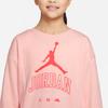 Jordan Logo Print Crewneck Casual Long Sleeve Kids Tops Pink DR8361-610