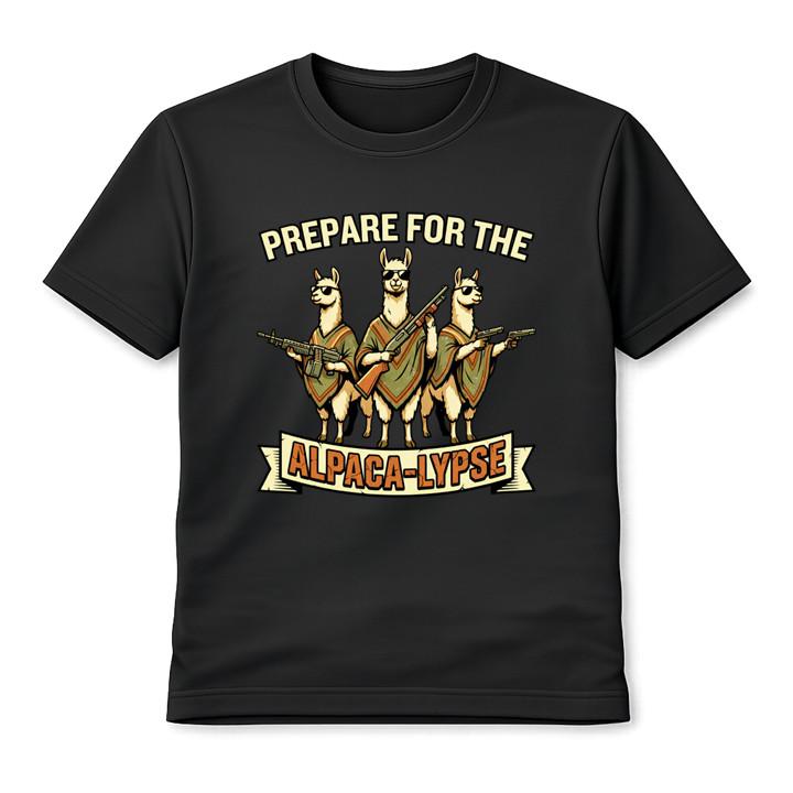

Alpaca Apocalypse Graphic T-Shirt Prepare for the Alpacalypse Unisex Tee 5XL різнокольоровий