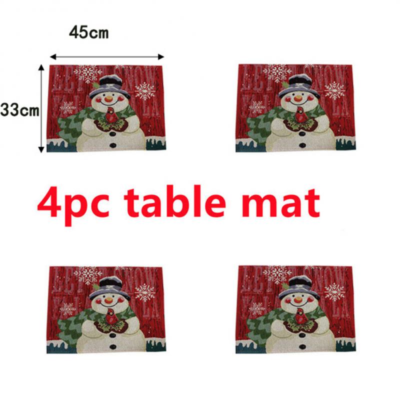Christmas Party Linen Table Runner Merry Christmas Decorations for Home 2024 Snowman Xmas Tree Table Runner Happy New Year 2025