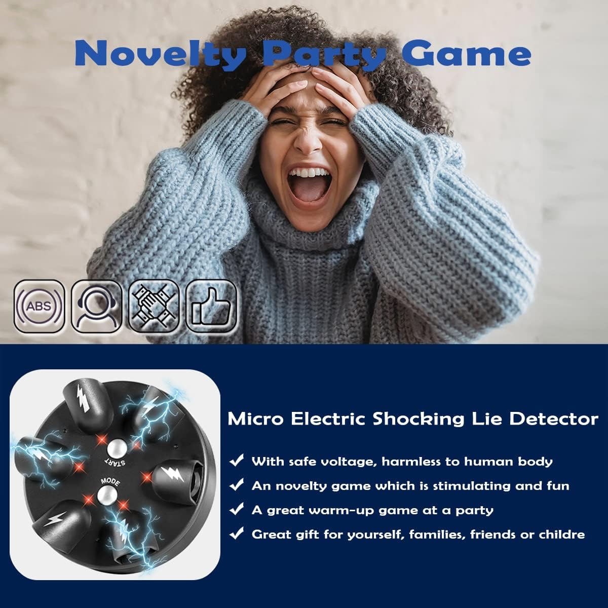 Greatstar Electric Shocking Lie Detector, Finger Lie Detector Test Polygraph Game Finger Shock Truth Or Dare Party Game Novelty Drinking Game