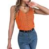 Spring/Summer Women's Casual Solid Color V-neck Hollow Top Vacation Knitwear Elegant Woman Sleeveless Suspender Fashion Tank Top