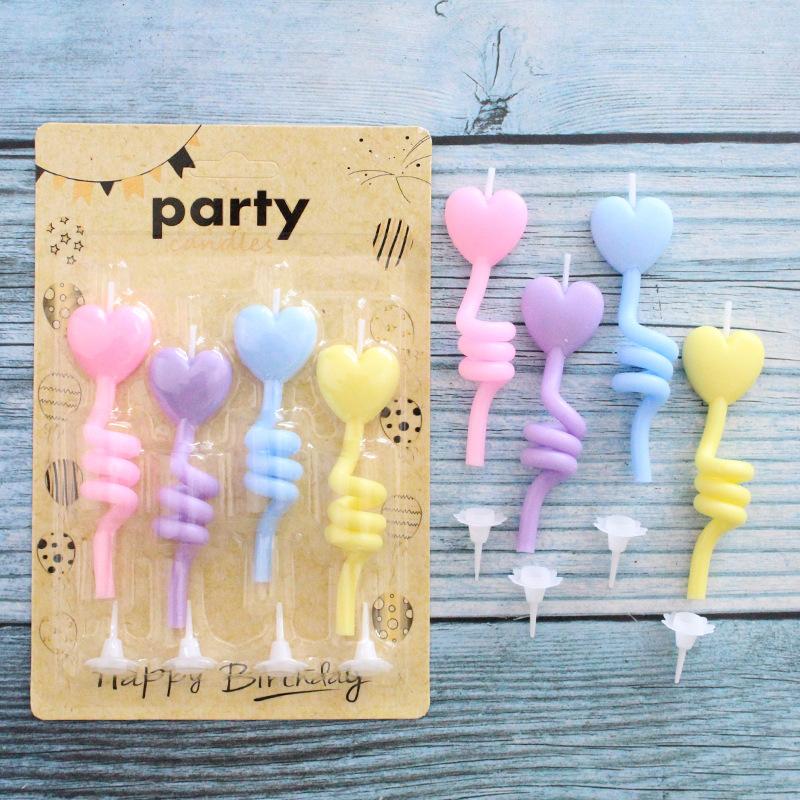 New Birthday Cake Twist Candle Colorful Curved Thumb Creative Love Five-pointed Star Shape Candle