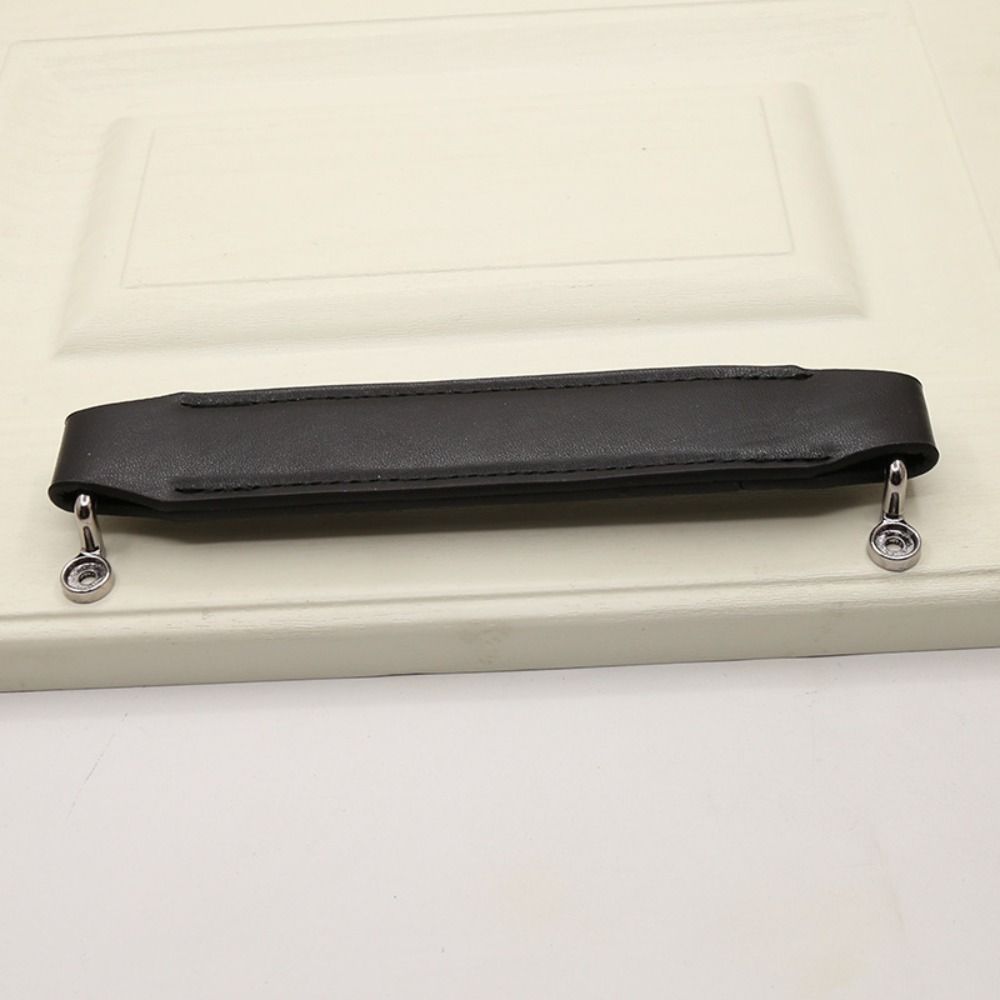 Brown Stool Pull Handle PU Cabinet Pulls Nordic Leather Handle Suitcase